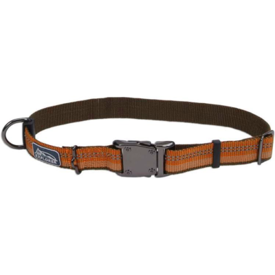 K9 Explorer Reflective Adjustable Dog Collar - Orange - 8 -12 Long X 5/8 Wide