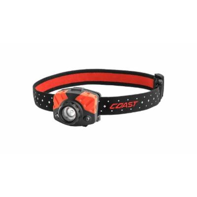 Coast FL75R Rechargeable Pure Beam Focusing Headlamp, 530 Lumens, Black/Red