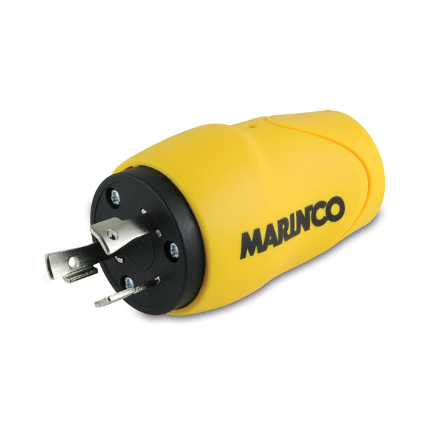 MARINCO Straight Adapter Dock Side Male 15 Amp/125-Volt Straight Blade to Boat Side Female 30 Amp/125-Volt Locking