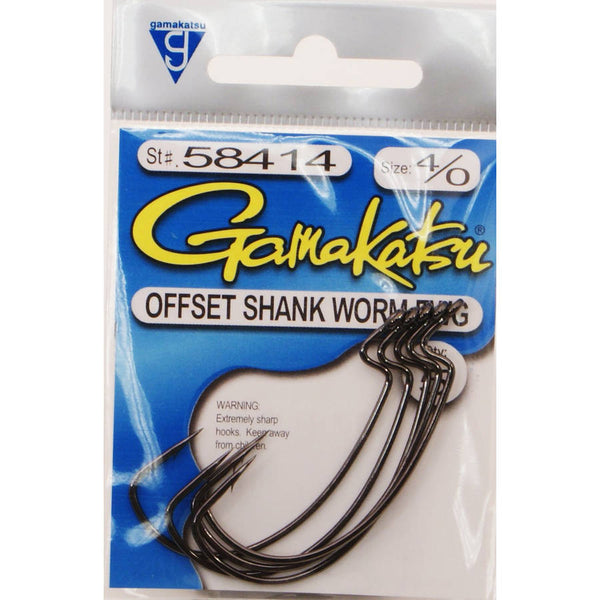 Gamakatsu Size 3/0 EWG Black Worm Hook