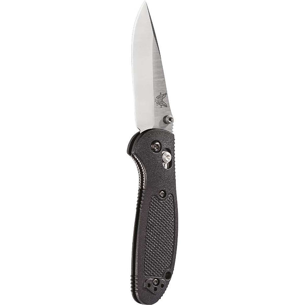 Benchmade 556 Mini Griptilian Manual Folding Knife (Plain Drop-Point Blade) in Black