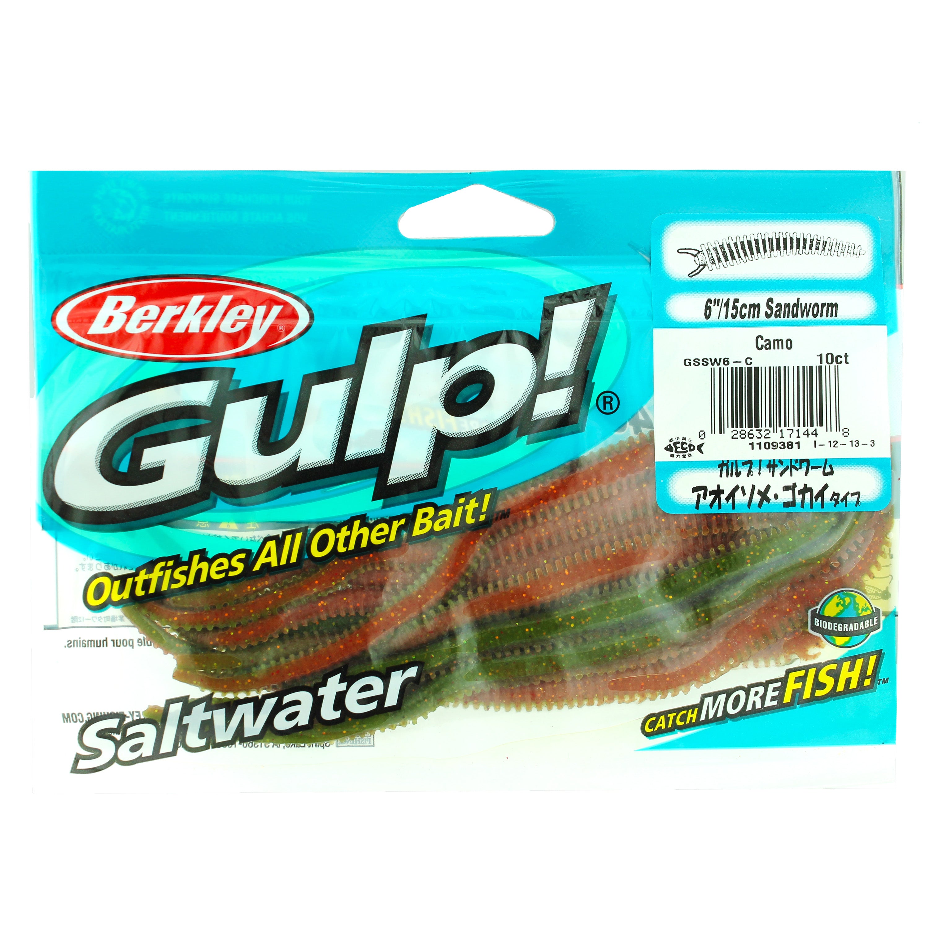 6in Gulp Berkley Gulp! Saltwater Sandworm - 6in - Camo – Berkley | Fisherman's ...