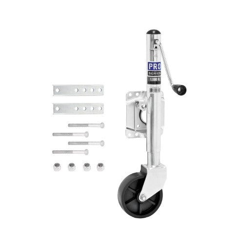 1000 Lbs. Swivel Zinc Plated 6 in. Poly Wheel Pro Series Jack