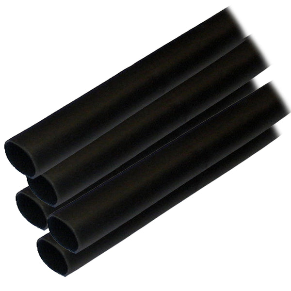 Adhesive Lined Heat Shrink Tubing (ALT) - 1/2" X 6" - 5-Pack - Black