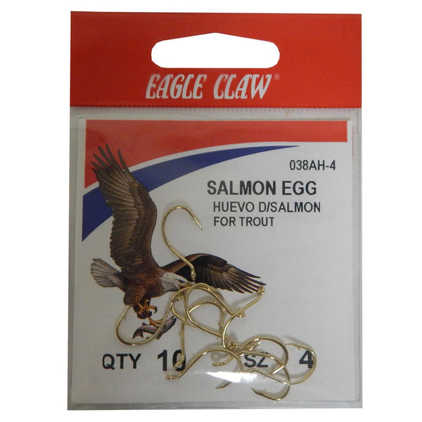 Eagle Claw Salmon Egg Baitholder Fish Hooks, Size 4
