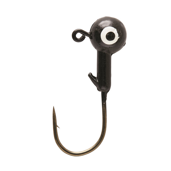 Eagle Claw Ball Head Fishing Jig  Black with Bronze Hook  3/8 Oz.  10 Count