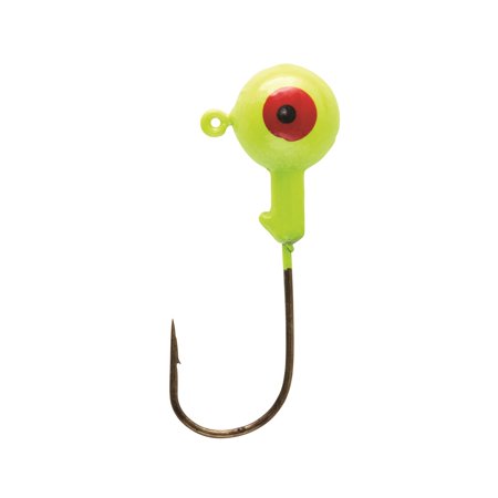 Eagle Claw Ball Head Fishing Jig  Chartreuse with Bronze Hook  1/32 Oz.  10 Count