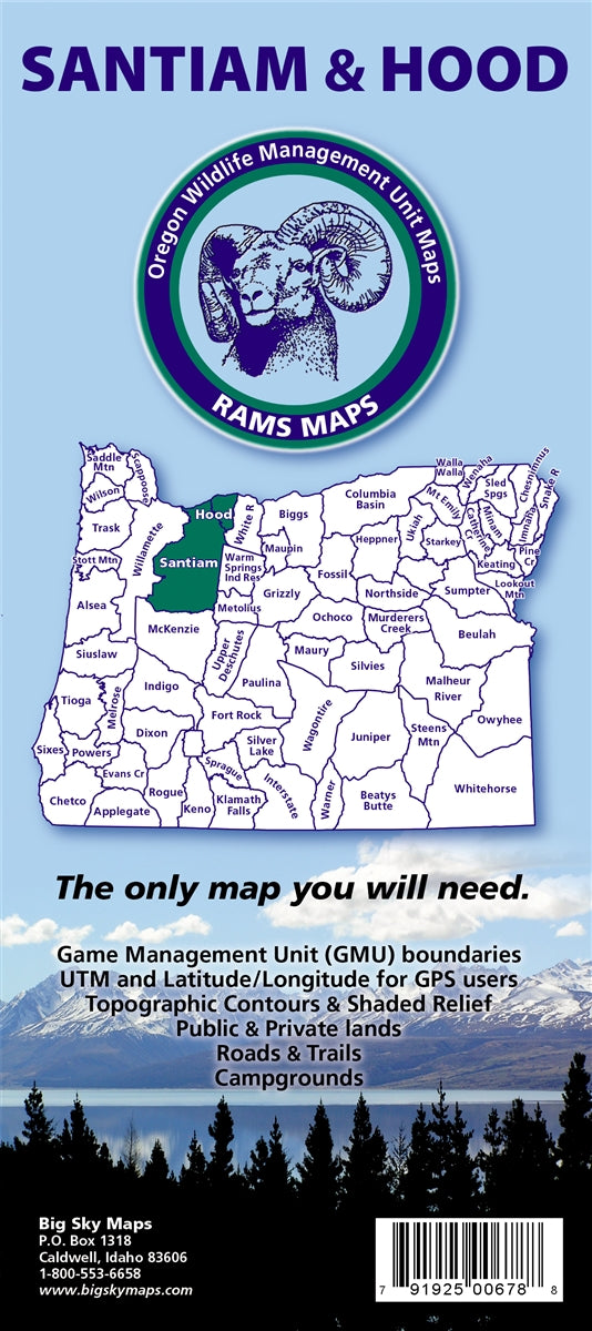 Big Sky Maps Santiam/Hood Gmu Map