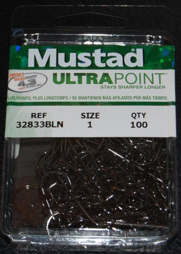 Mustad 32833NP-BN Ultra Point 90 Degree 2X Stron Jig Hooks - Size 1/0