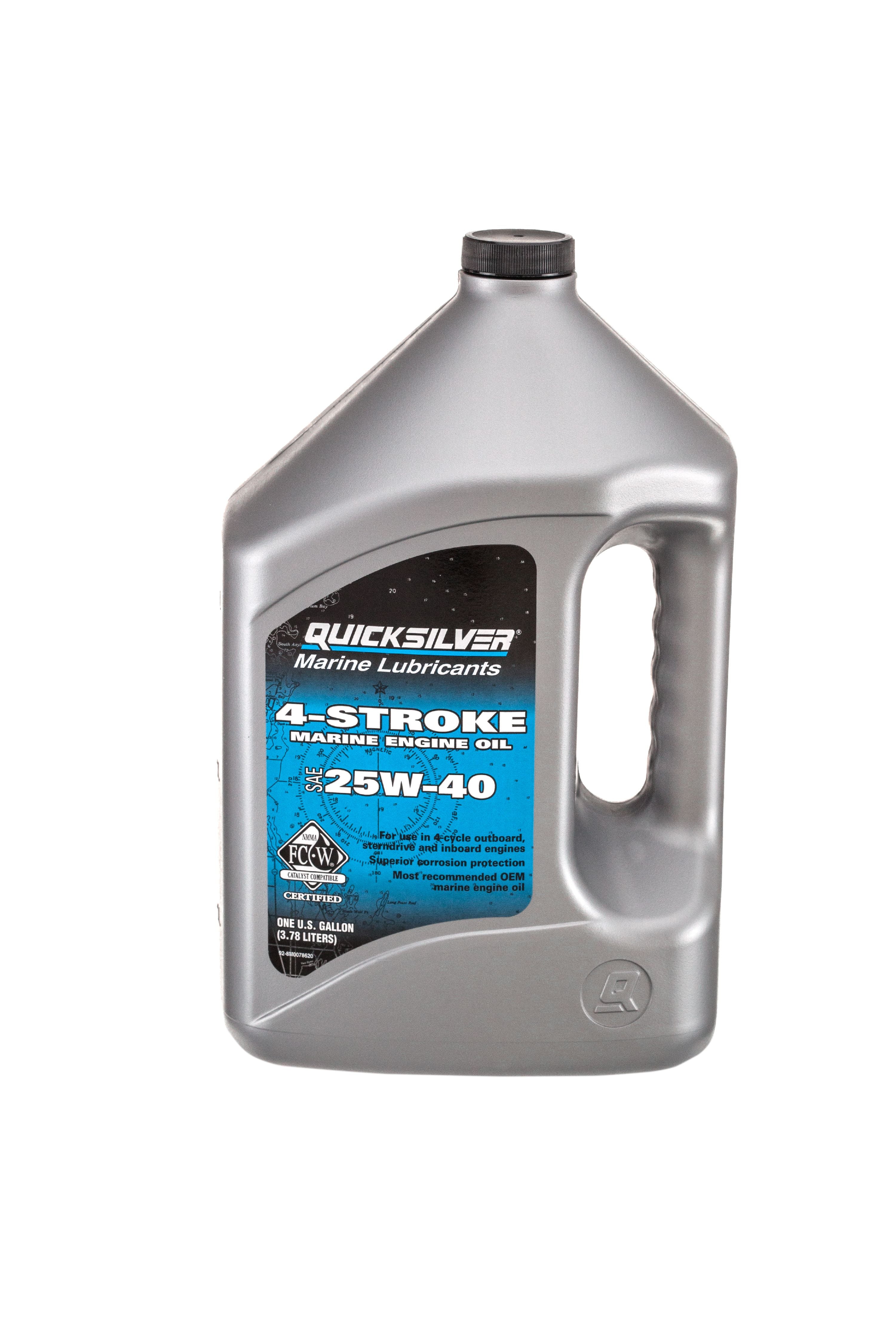Quicksilver 4-Stroke Marine Engine Oil SAE 25W-40 – 1 Gallon – 8M0078620