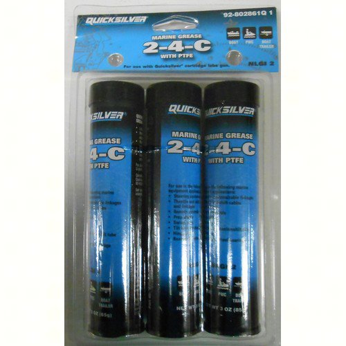 Quicksilver 2-4-C 3 Oz Marine Grease/Lubricant with PTFE 3-Pack - Oil and Lubricants
