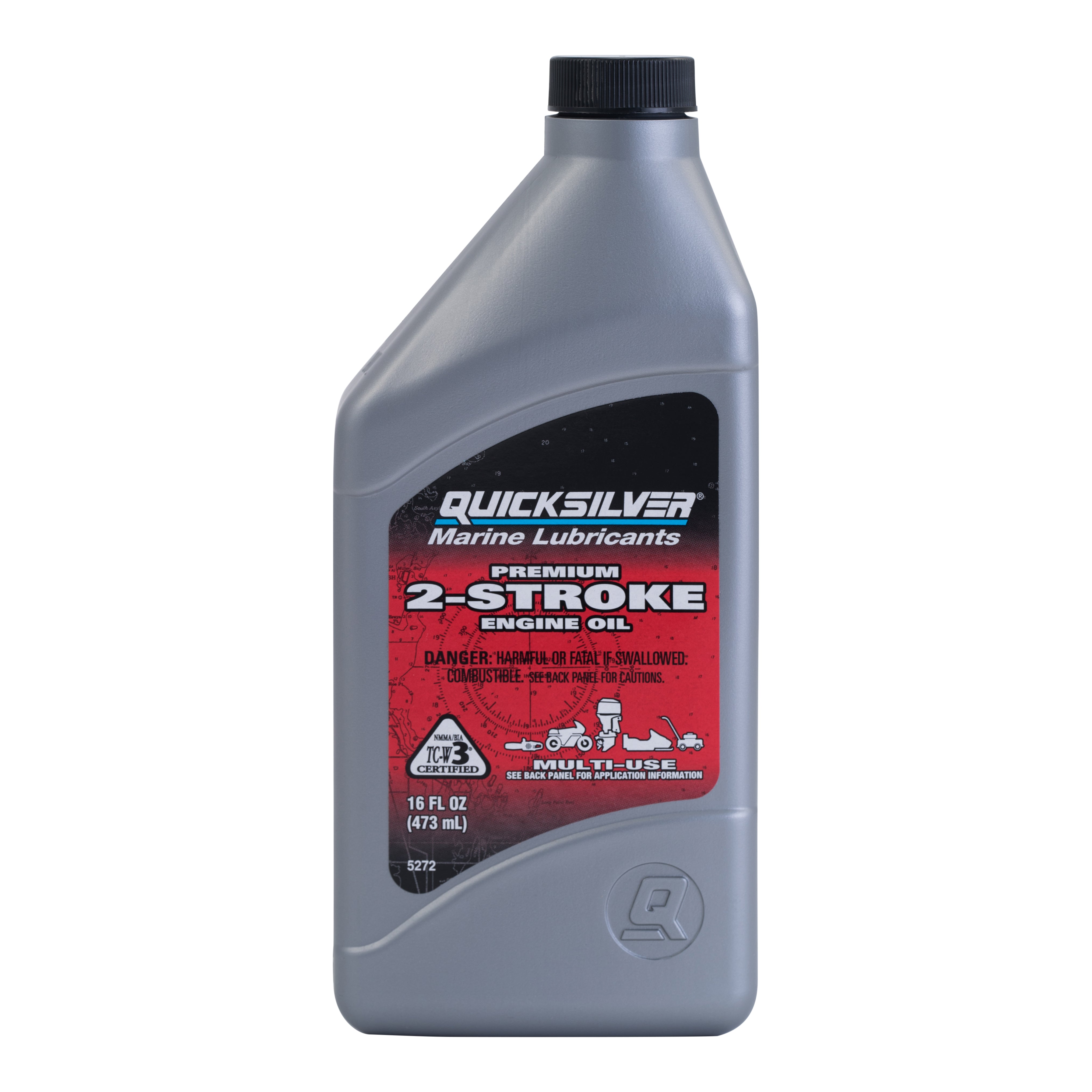 Quicksilver Premium 2 Stroke Engine Oil 16 Fluid Oz