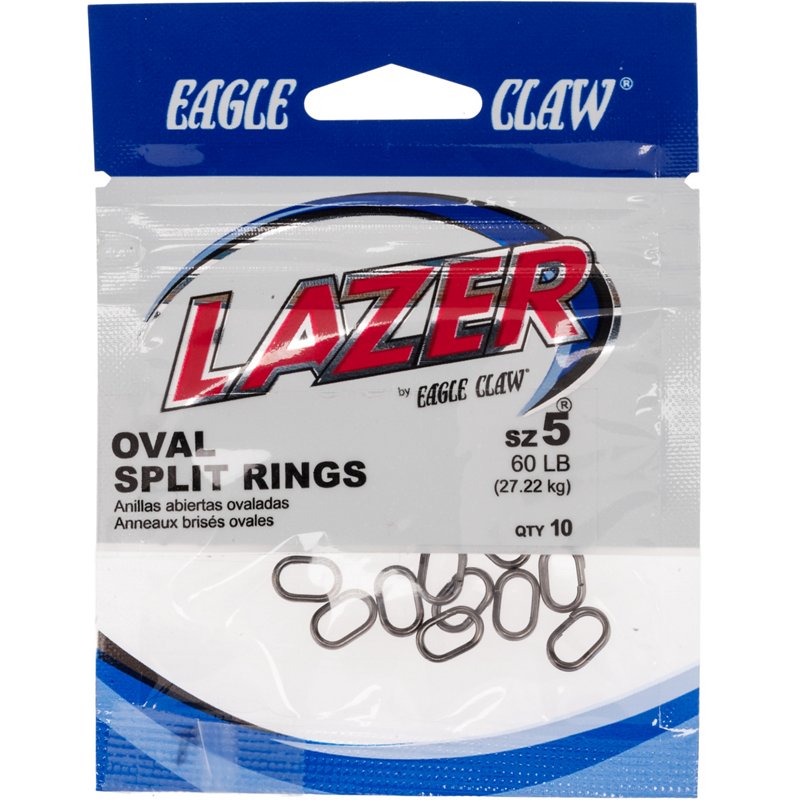 Lazer Oval Split Rings 10-Pack Black, 3 - Weights Floats and Leaders