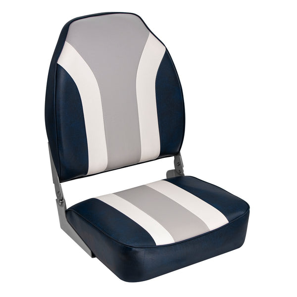 8WD1062LS-932 Classic Series High Back Boat Seat, Navy, White & Grey