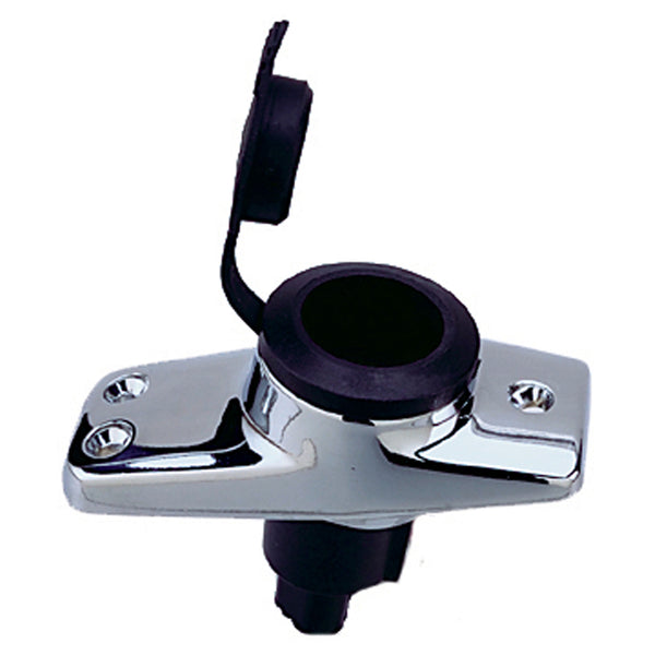 Perko Chrome-Plated 2-Pin Plug-in Light Base with 16° Rake - 3-3/4 in. X 1-5/8 in. Base