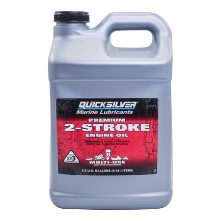 Quicksilver Premium 2-Stroke Engine Oil  Outboards  PWCs  Snowmobiles and Motorcycles - 2.5 Gallon