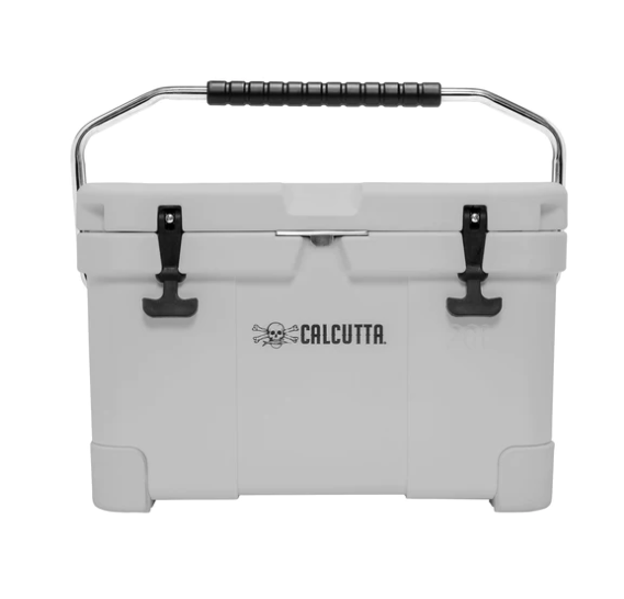 Calcutta Renegade Cooler 20 Liter White W/Led Drain Plug, SS Carry Handle