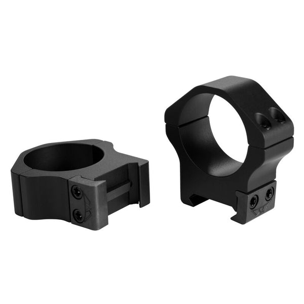 Warne Maxima Horizontal Fixed Attach Weaver/Picatinny Style Scope Ring 1" Tube High Height Matte Black Finish