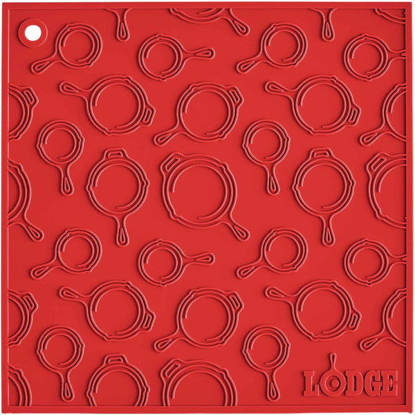 Lodge 7"X7" Red Skillet Pattern Silicone Trivet/Pot Holder