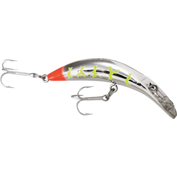 Worden's Flatfish - M2/T50/T55/T60 | Metallic Silver Flame Chartreuse; 5 in.