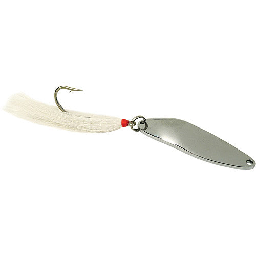 Nickel Plated Casting Spoon with Single Hook Bucktail 1 12 Oz 3 38 60 Hook