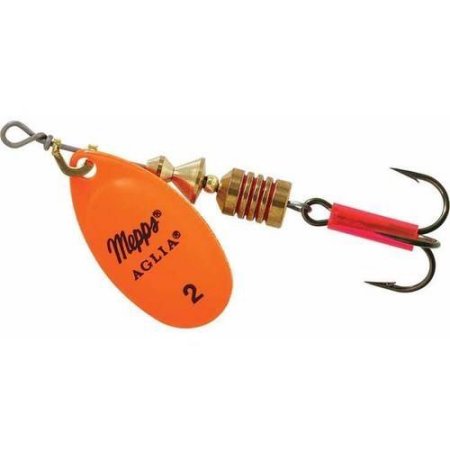 Aglia InLine Spinner 16 Oz Plain Treble Hook Hot Orange Blade