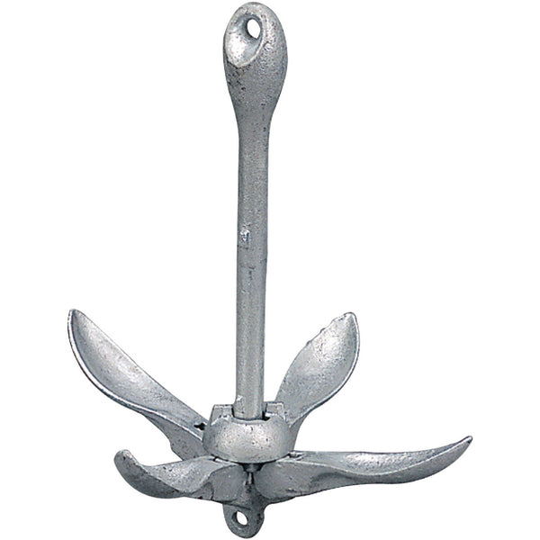 SeaDog 318005 Galvanized Folding 14  Anchor  1/2  Diameter  7\  to 10\  Chain Length  Fits 5\  to 14\  Boats