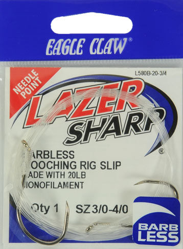 Lazer Sharp L580B-20-3/4 Terminal Tackle Fish Hooks Barbless Mooching Rig