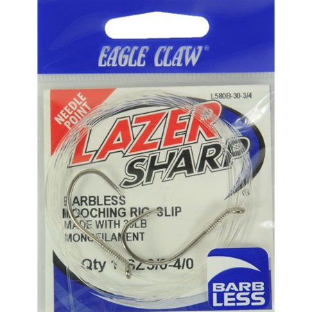 Lazer Sharp L580B-30-3/4 Barbless Mooching Rig, Silver, Two Sizes