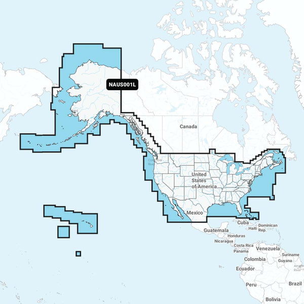 010-C1366-30 NAUS001L U.S. & Coastal Canada Fishing Map