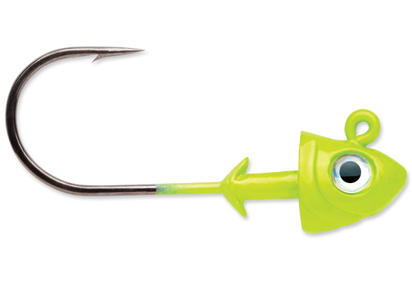 VMC Flat Shad Jig Heads Metallic Chartreuse