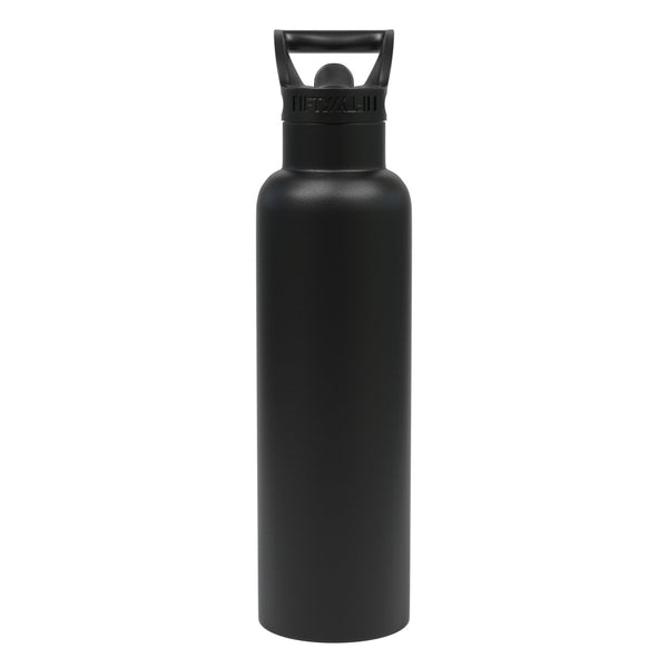 Fifty-Fifty 592233 21 Oz Vacuum Insulation Water Bottle with Straw Cap, Black