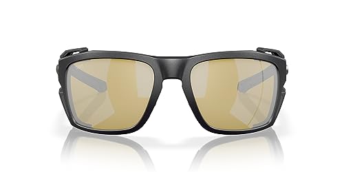 Costa Del Mar Men's King Tide 8 Polarized Rectangular Sunglasses Black Pearl/Sunrise Silver Mirrored 580G 60 Mm