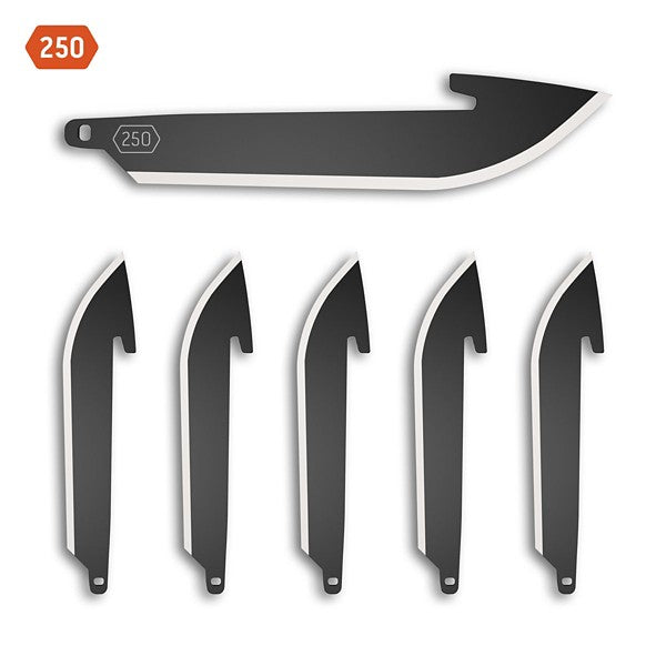 OE-RR25K-6C 2.5 in. Drop Point Blade Black - Set of 6