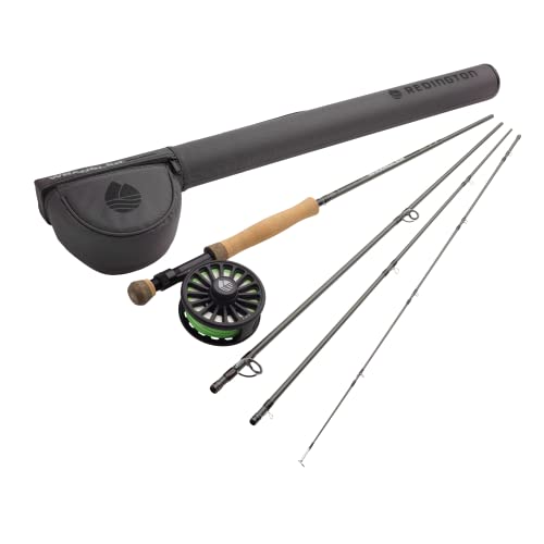 Redington Wrangler Salmon Fly Fishing Kit 8 Weight 9 Foot Rod Crosswater Reel Fly Line Leader & Carrying Case