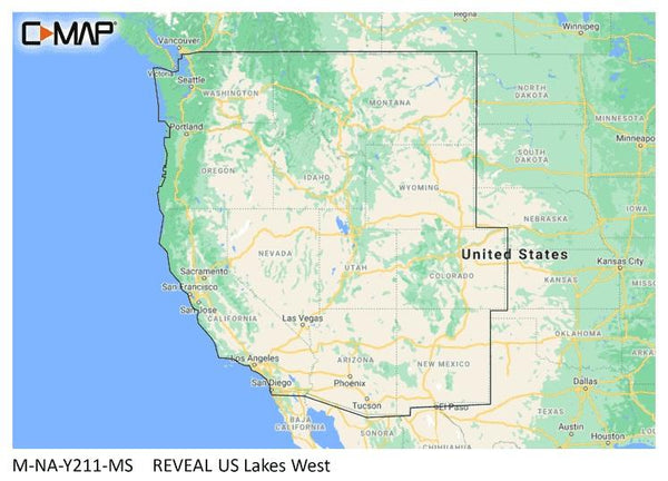 Lowrance C-MAP Reveal Inland US Lakes West