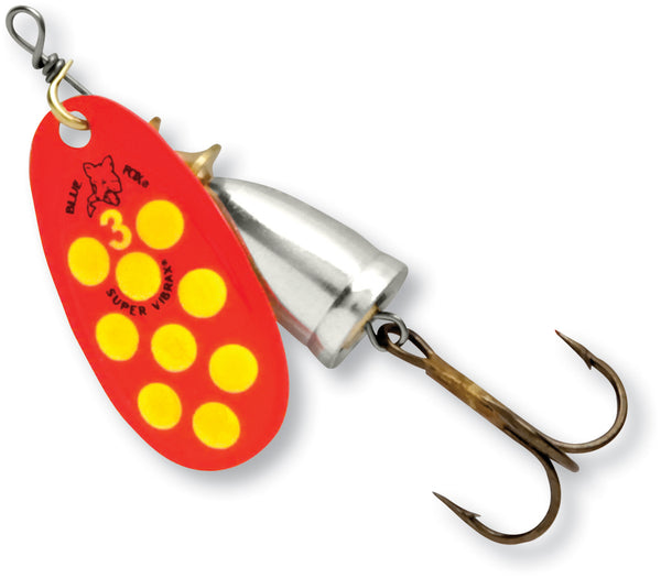 Blue Fox Classic Vibrax Spinner Fluorescent Red/Fluorescent Yellow/Silver UV; 4