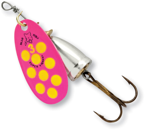 Blue Fox Classic Vibrax Spinner Fluorescent Red/Fluorescent Yellow/Silver UV; 4