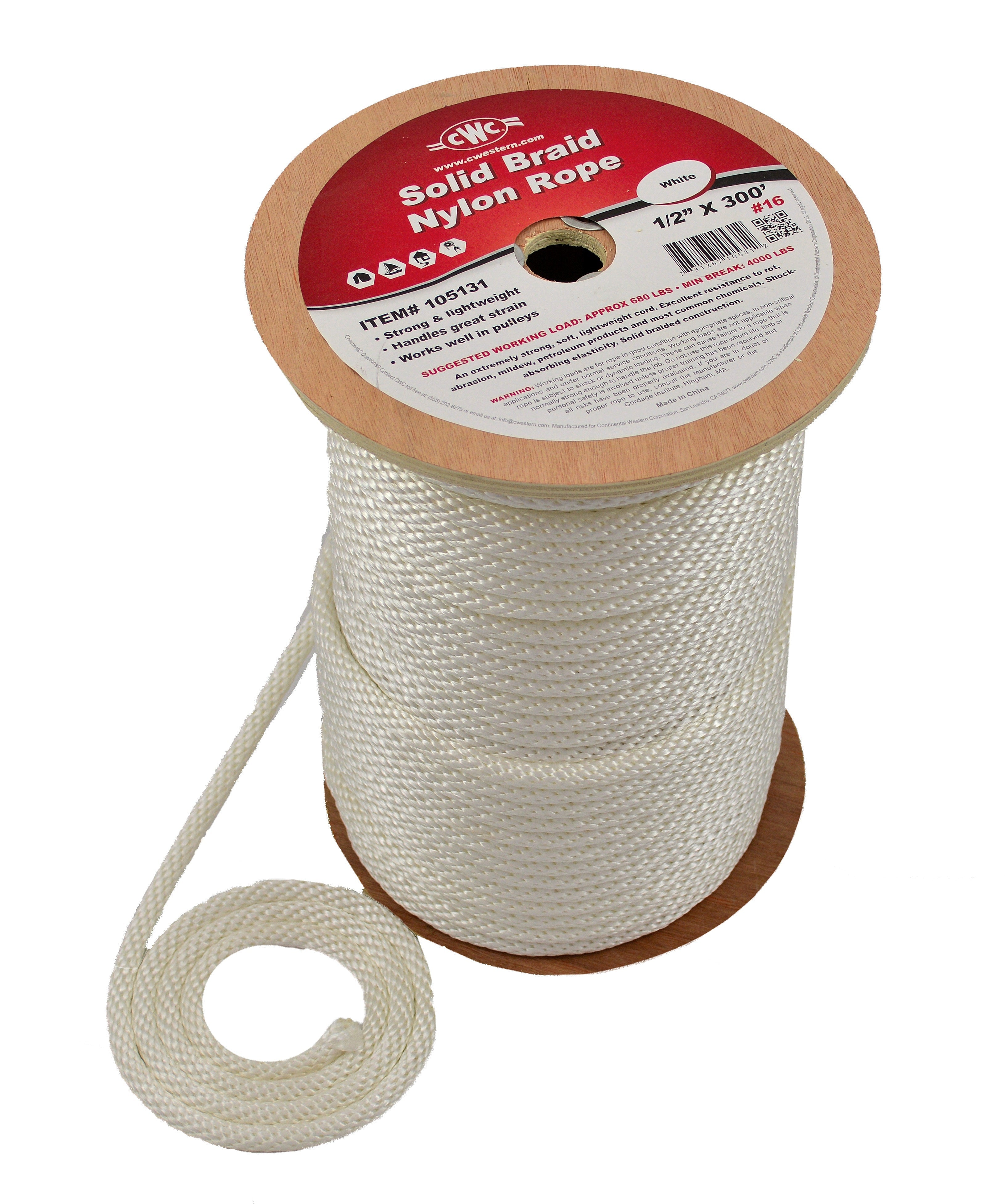 Fisherman's Solid Nylon Braid Anchor Rope – Continental Western ...