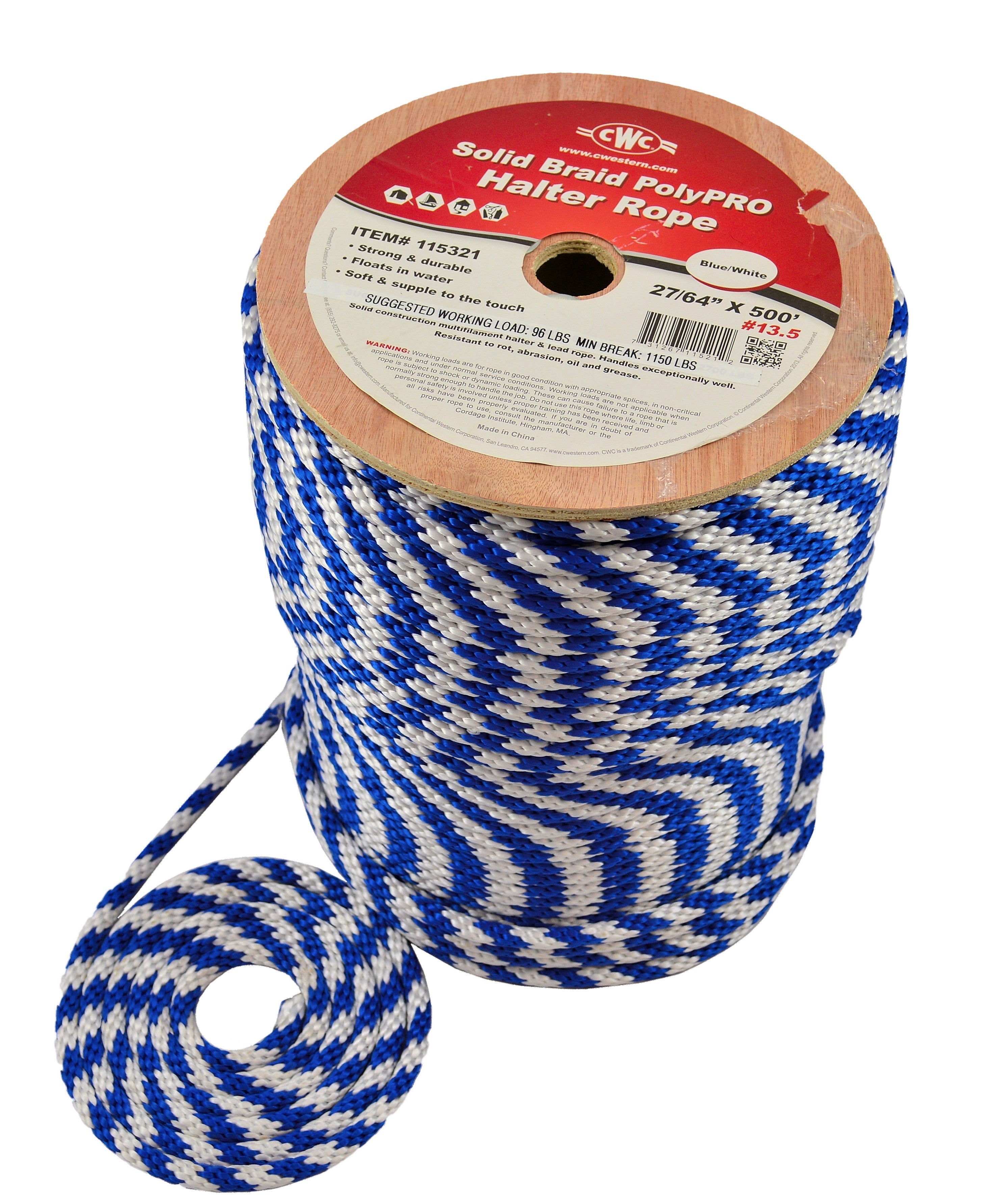 CWC Solid Braid PolyPRO Lead Halter Derby Rope
