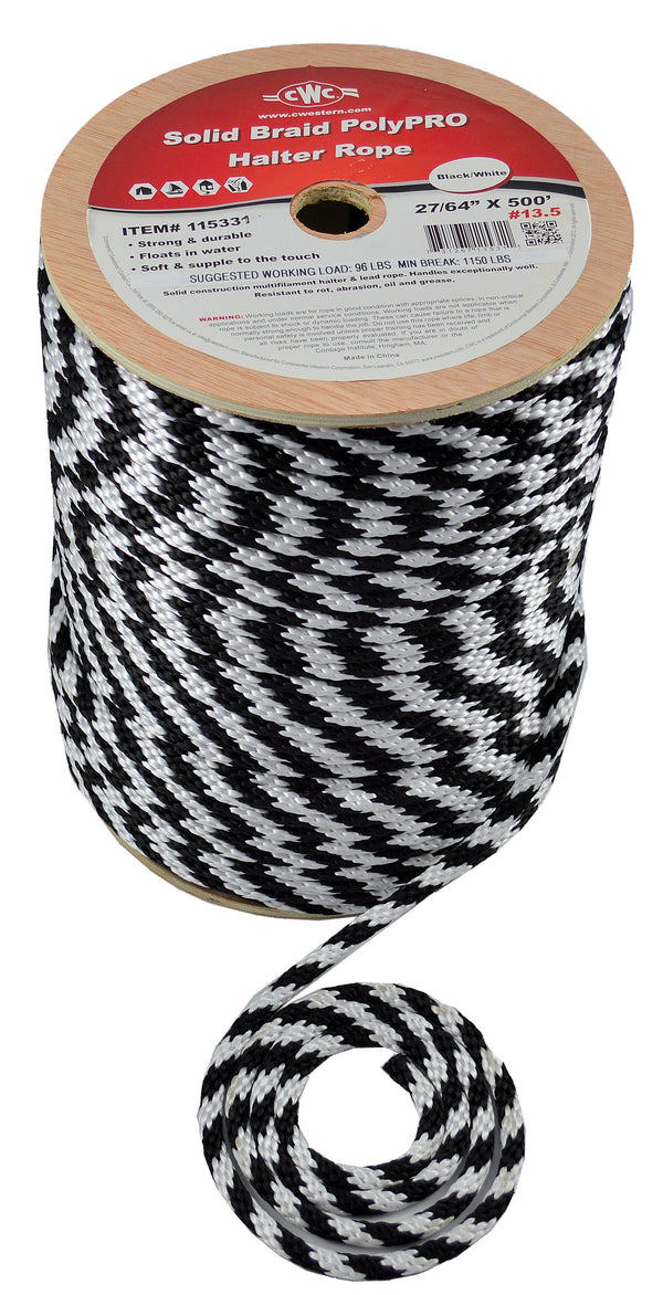 Hardlay Rope CWC Solid Braid PolyPRO Halter Derby Rope – Continental Western ...
