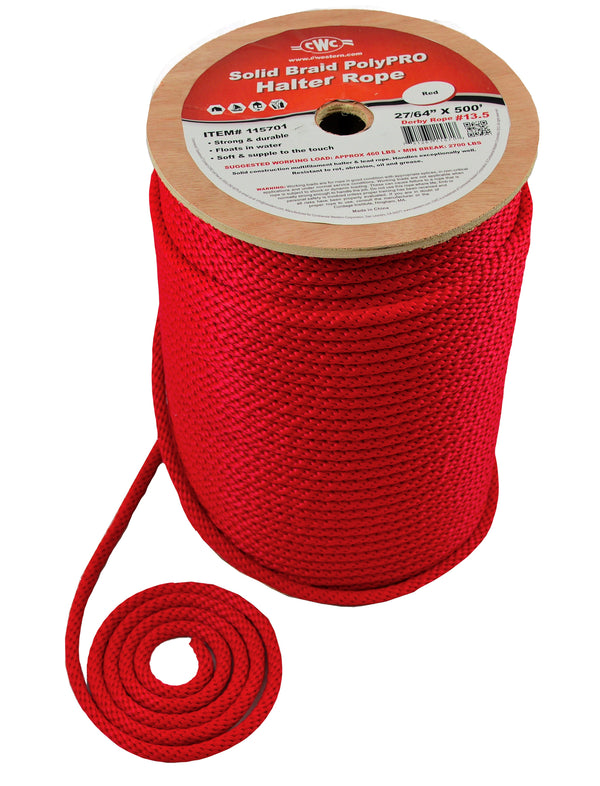 Hardlay Rope CWC Solid Braid PolyPRO Halter Derby Rope – Continental Western ...