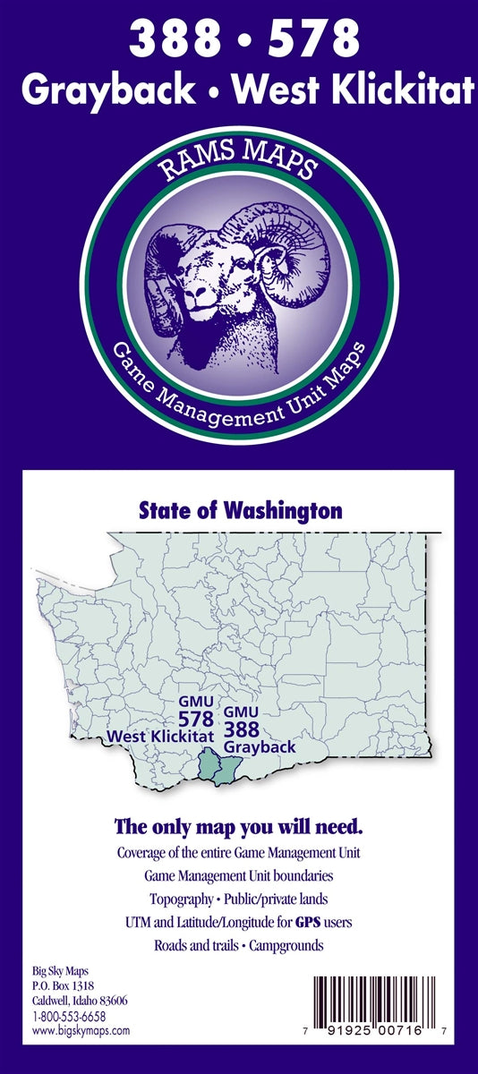 Rams Washington Game Management Unit Map