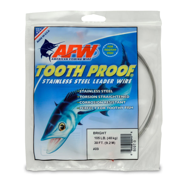 American Fishing Wire Tooth Proof Stainless Steel Single Strand Leader Wire