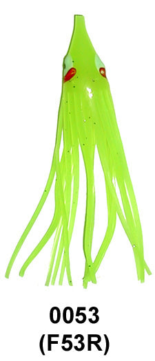 Silver Horde Gold Star Squid - 4-1/4 - Double Glow Chartreuse